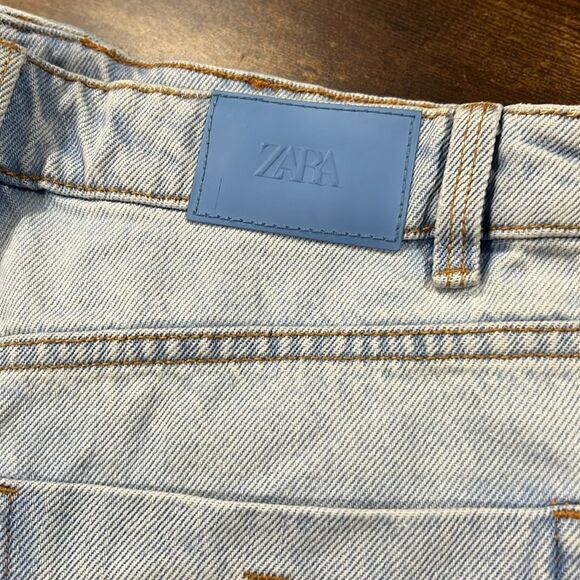 Zara HIGH RISE DENIM SHORTS 4 - Picture 5 of 8